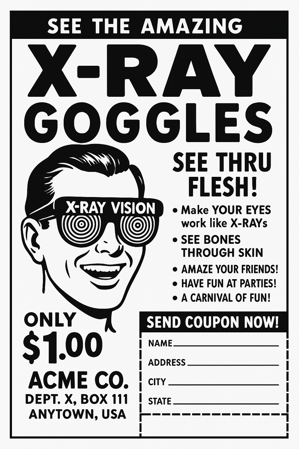Retro x-ray goggles illustration